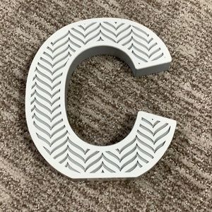 “C” wood painted and designed letter